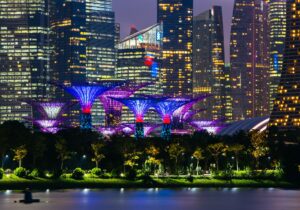 Singapore Skyline View at Night